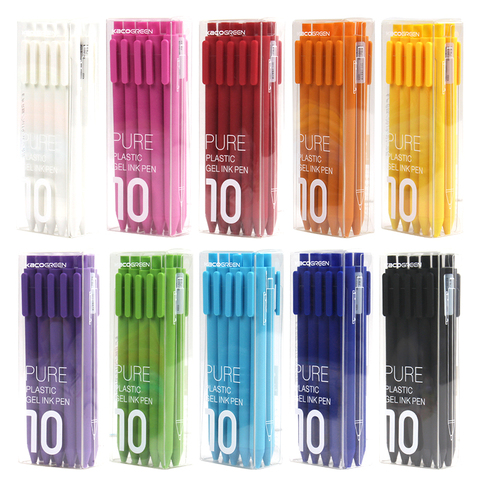 Youpin-recharges de stylos de couleur KACOGREEN, 10 pièces/ensemble de stylos de signature, noyau, 0.5mm, encre noire, pour l'école et le bureau ► Photo 1/6