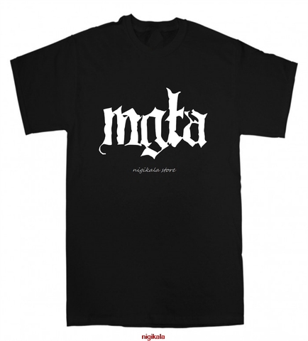 Mgla – T-shirt noir avec bande métallique pour homme, haut de marque, estival ► Photo 1/6