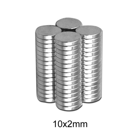 Aimant puissant rond 10x2mm pour réfrigérateur, feuille en vrac aimant disque néodyme 10x2mm Permanent NdFeB aimants puissants 10*2mm 20 ~ 400 pièces ► Photo 1/6