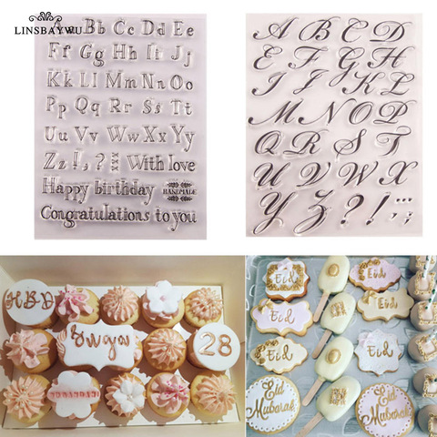 1pc gâteau outil lettre Alphabet emporte-pièce Embosser timbre collant décoration cheval de mer noël Fondant Cutter outils Sugarcraft ► Photo 1/6