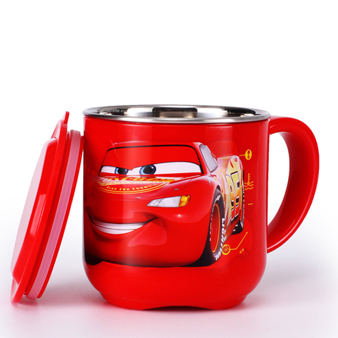 Tasse à isolation double en acier inoxydable 304 pour enfants Disney, plat avec dessin animé, vaisselle ► Photo 1/4