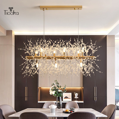 Tiooka – plafonnier LED suspendu en Cristal au pissenlit, design nordique, luminaire décoratif d'intérieur, idéal pour un salon, une chambre à coucher ou une maison, G9 ► Photo 1/6