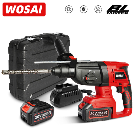 WOSAI – marteau rotatif multifonctionnel de la série MT, 20V, moteur sans balais, marteau à percussion sans fil, perceuse électrique, choix pour interrupteur librement ► Photo 1/6