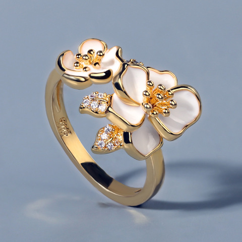 Bague de mariage en argent 925, petite fleur blanche fraîche exquise pour dames, petite marguerite, bijoux en émail fait à la main, nouvelle collection ► Photo 1/5