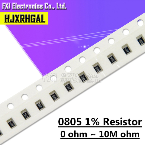 100 PIÈCES 0805 Résistance SMD Précision 1% 0 ohm ~ 10M ohm 1K 2.2K 10K 100K 0 1 10 100 150 220 330 ohm 1R 10R 100R 150R 220R 330R ► Photo 1/3