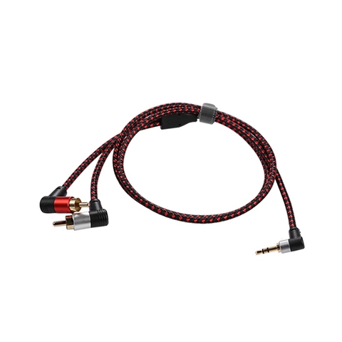 90 degrés 3.5mm mâle à 2 RCA câble mâle Angle droit stéréo AUX Y séparateur cordon Microphone prise Jack pour ordinateur portable 1M ► Photo 1/6