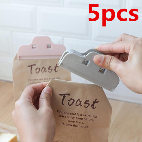 Sac de scellage en plastique 5 pièces/lot | Grand stockage de cuisine Portable Snack, Clips de scellage, pince de scellage, outil en plastique ► Photo 1/6