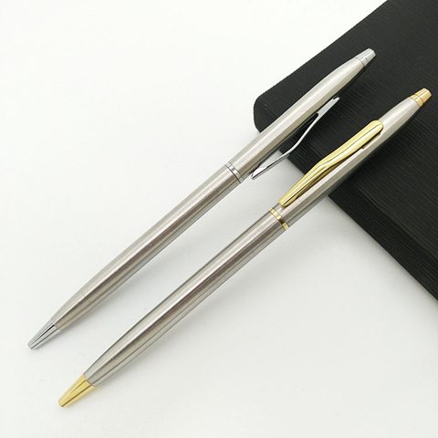 Stylo à bille en métal 0.7mm or argent luxe personnalisé publicité cadeau stylos pour école étudiant papeterie bureau affaires fournitures ► Photo 1/6