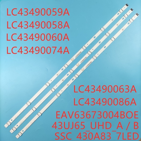 Bande Led pour WOOREE 43 pouces UHD rangée 43LH5100 LC430DUY (SH)(A3) 43LJ594V 43UJ651V 43LH51_FHD_A type HC430DUN-SLVX1-511X ► Photo 1/6