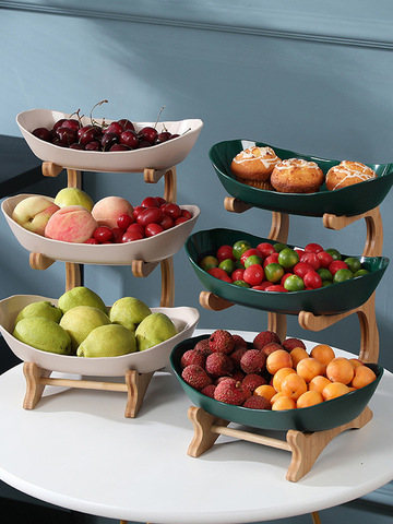 JOYLIVE en plastique bonbons plat créatif moderne salon maison trois couches assiettes de fruits Snack assiette fruits secs panier livraison directe ► Photo 1/5