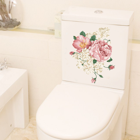 Autocollant mural de vigne florale colorée en pvc, pour salle de bains, toilettes, réfrigérateur, placard, décor, stickers muraux, cadeau artistique, bricolage ► Photo 1/6