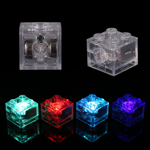 Moc Creative Led lumineuse lumières brique 2X2 bricolage éclairer les blocs de construction clignotants classiques compatibles avec les particules d'assemblage ► Photo 1/6