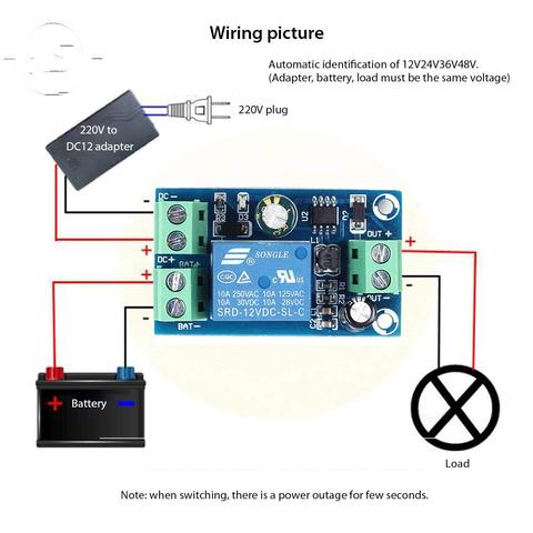 Module de Protection de mise hors tension Module de commutation automatique UPS alimentation de batterie de coupure d'urgence 12V à 48V carte de commande ► Photo 1/6