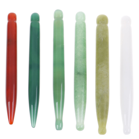 7 couleurs Jade Gua Sha grattage visage baguette de Massage pour Acupuncture thérapie bâton Point Guasha Faical Massage traitement ► Photo 1/6