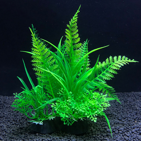 Décorations artificielles pour Aquarium, 12 types de plantes, ornements de mauvaises herbes pour Aquarium, Aquarium, accessoires de décoration de l'herbe, 14cm ► Photo 1/6