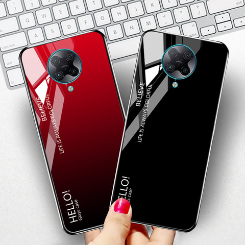 Coque en verre trempé pour Xiaomi, compatible modèles Poco F2 Pro, Mi 10 Ultra Note 10 Lite, Pocophone F1, Redmi 10X ► Photo 1/6