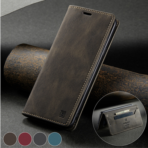 Étui en cuir pour Samsung Galaxy S10, sacoche pour cartes magnétiques, étui portefeuille de luxe pour téléphone ► Photo 1/6