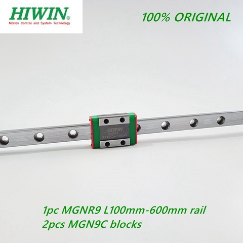 Hiwin – rail d'origine mgnr9-l, 1 pièce, 100 200 250 300 330 400 450 500 550mm + 2 pièces, chariot à bloc linéaire MGN9C ► Photo 1/1