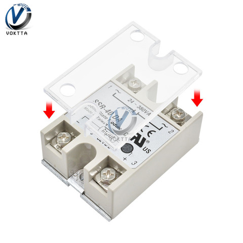 Couvercle de Protection en plastique Transparent pour relais à semi-conducteurs SSR, support de couverture avant adapté à la Protection SSR ► Photo 1/6