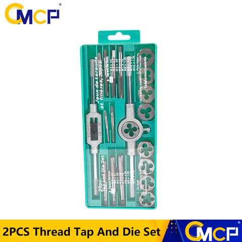 Jeu de tarauds et de matrices 20/40 pièces outils de filetage à clé métrique/impérial outils de taraudage à main pour le travail des métaux filetage ► Photo 1/6