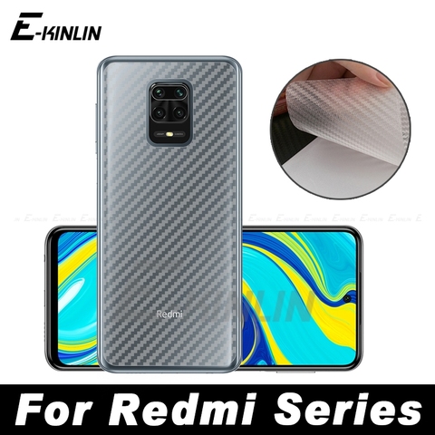 Fibre De Carbone Couverture Arrière Protecteur Film De Protection Pour Xiaomi Redmi Mi 10i 10T 9T 9 8 Note 8T 7 Pro 6 9S Max Pas Verre ► Photo 1/6