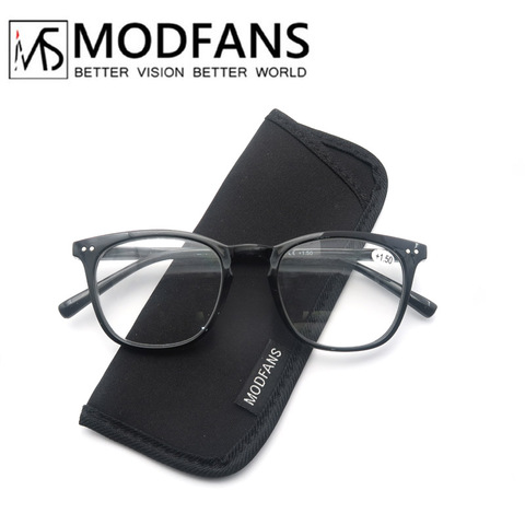 MODFANS – lunettes de lecture pour hommes et femmes, monture carrée, vue de loin, unisexes, presbytes, dioptrie + 1.0 + 4.0 ► Photo 1/6