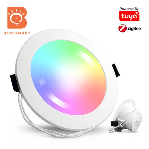 Benexmart – plafonnier Led intelligent Tuya Zigbee 3.0 RGBCW 2.5 3.5 4.5 6 pouces, éclairage d'intérieur rond, projecteur Alexa SmartThings ► Photo 1/6