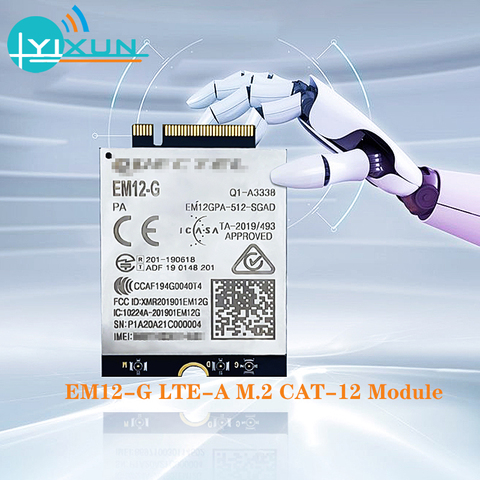 Module EM12 EM12-G Cat 12, LTE-A B1/B2/B3/B4/B5/B7/B8/B9/B12/B13/B14/B17/B18/B19/B20/B21B25/B26, LTE-FDD b28/B29/B30/B32/B66 ► Photo 1/6