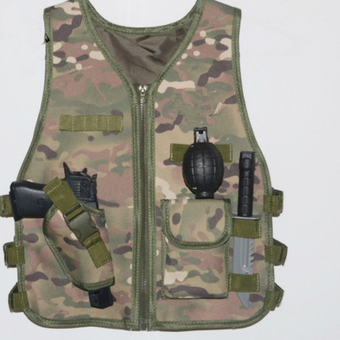 Gilet tactique de Camouflage d'entraînement de Camping d'été pour enfants, armure corporelle pour enfants, Performance de plein air, jeu de guerre CS, chasse ► Photo 1/6