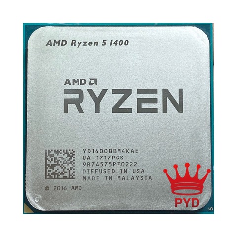 AMD Ryzen 5 1400 R5 1400 3.2 GHz, processeur Quad Core, prise AM4 ► Photo 1/2