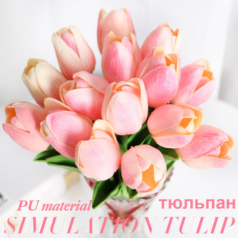 10 pièces fleurs artificielles tulipes Calla Lily ensemble Simulation PU faux fleur décoration de mariage fête nouvel an hôtel décor à la maison ► Photo 1/6