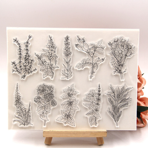 KLJUYP-timbres transparents en papier artisanal scrapbooking plantes ► Photo 1/1