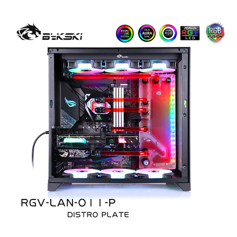 Bykski – plaque de dérivation RGV-LAN-O11-P pour boîtier dynamique Lian Li PC-O11, planche de voie maritime Bykski pour la construction d'un seul GPU ► Photo 1/6