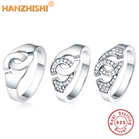 Bague manchettes en argent Sterling 100% 925 pour femmes et hommes, Anneau manchette français, populaire, bijoux avec Menottes ► Photo 1/6