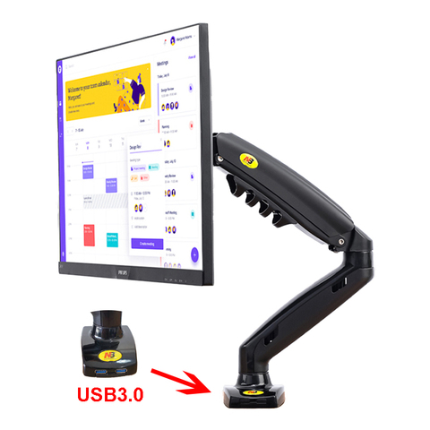 Support de fixation pour écran LCD à ressort à gaz ergonomique, F80 17-27, bureau de pouce LED kg, charge de 2 à 9kg ► Photo 1/6