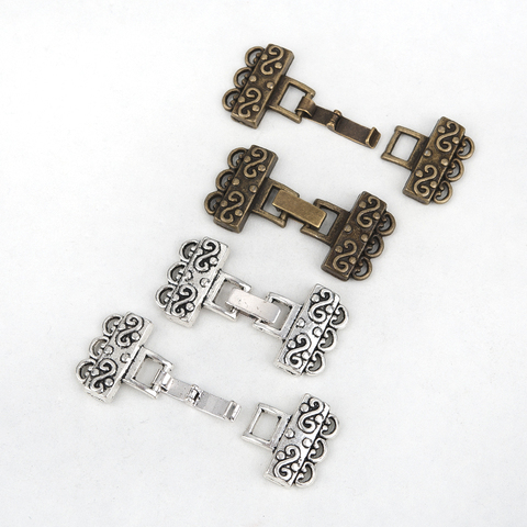 Bouchons de boîte Doreen pour Bracelets/collier 4.6x2.3cm, 5 ensembles, résultats de couleur Bronze Antique argent pour la fabrication de bijoux à faire soi-même ► Photo 1/6