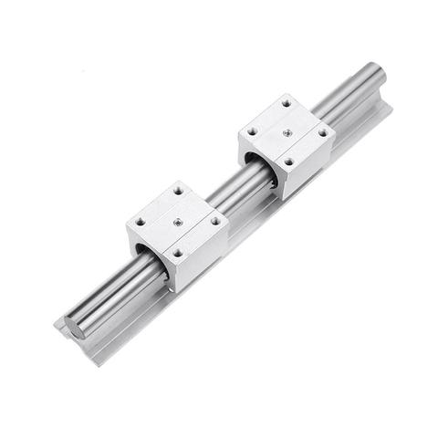 SBR12 12mm rail linéaire longueur 300mm 400mm 500mm 600mm 700mm 800mm guidage linéaire avec 2 pièces SBR12UU roulement linéaire CNC partie routeur ► Photo 1/6