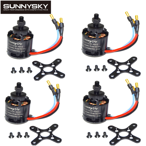 SUNNYSKY – jouets d'hélicoptère quadricoptère X2212 100% originaux, moteur sans balais (arbre court), 980KV/1250KV/KV1400/2450KV, 4 pièces/lot ► Photo 1/6