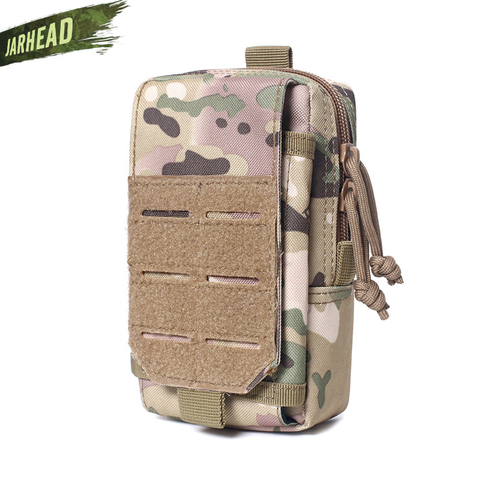 Sac de téléphone portable tactique en plein air support de coque de téléphone de ventilateur militaire randonnée multi-fonction Molle Edc poche sac de téléphone de taille en cours d'exécution ► Photo 1/6