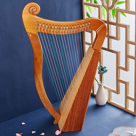 Piano Lyre à 19 cordes, Instrument de musique Portable de haute qualité, harpe à 15 cordes en bois massif ► Photo 1/6