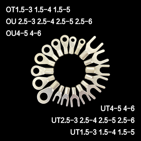 UT OT 100-3 1.5-4 Kit d'isolation des extrémités de fil froid | Kit de terminaux de fourchette Non isolée, connecteur de câble, bornes de presse froide 2.5 pièces ► Photo 1/5