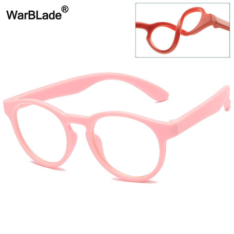 Lumière bleue ronde enfants lunettes Silicone Flexible enfants cadre optique garçons filles ordinateur Transparent blocage lunettes UV400 ► Photo 1/6