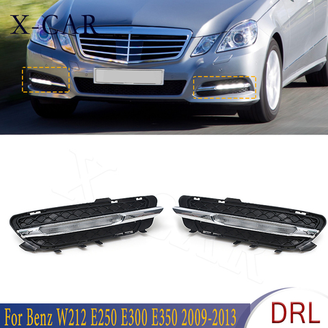 Feux antibrouillard LED DRL pour mercedes-benz, pour modèles W212, E250, E300, E350, X-CAR, 2009, 2010, 2011, 2013, 2128851574, 2128851674 ► Photo 1/6