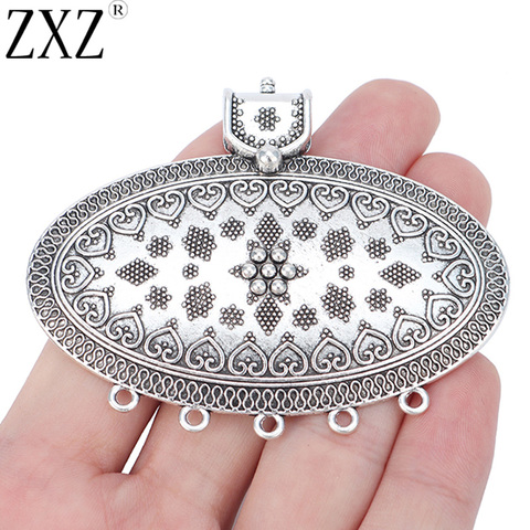 ZXZ 2 pièces tibétain argent grand Tribal Boho connecteur breloques pendentifs pour collier bijoux faisant des résultats ► Photo 1/3