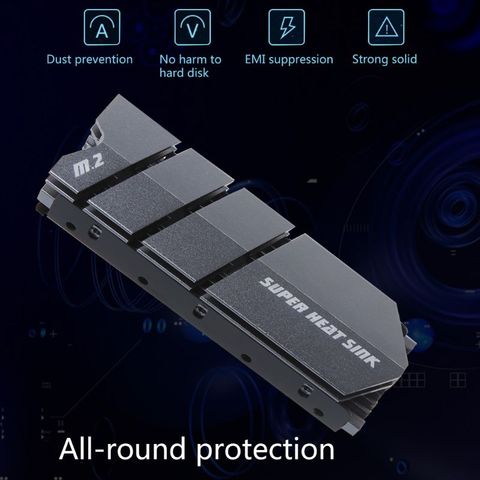 1 ensemble M.2 SSD NVMe pour NGFF dissipateur thermique en aluminium dissipateur thermique pour M2 2280 SSD disque dur ordinateur de bureau refroidisseur S03 20 livraison directe ► Photo 1/6