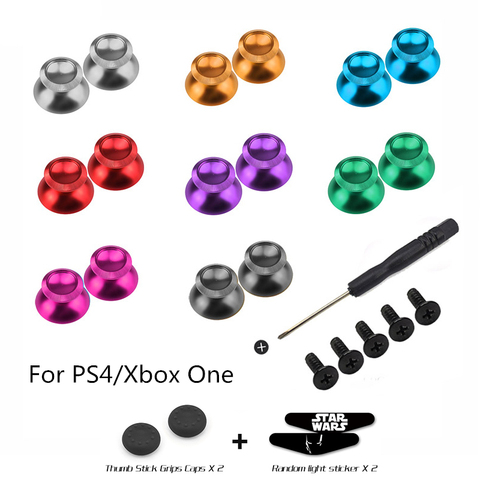 RETROMAX bâton de pouce en métal avec capuchon en Silicone pour Playstation4/PS4 Pro/PS4 mince/Xbox One vieux/Xbox One accessoires de contrôleur mince ► Photo 1/6