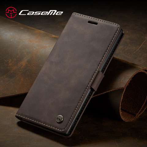 Étui en cuir pour Samsung Galaxy S10 S9 S8 Plus S7 Edge,CaseMe rétro sac à main luxe magnéti porte-carte portefeuille couverture pour Note 10 + ► Photo 1/6