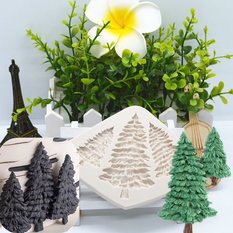 Moule à gâteau de noël en Silicone, arbre, chocolat, dessert, dentelle, décoration, design DIY, pâtisserie, Fondant, résine, outil de cuisine pour la cuisson ► Photo 1/6