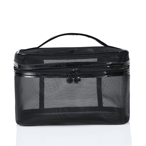 1 pièces femmes hommes nécessaire Portable sac cosmétique Transparent organisateur de voyage mode grand noir sacs de toilette pochette de maquillage ► Photo 1/6