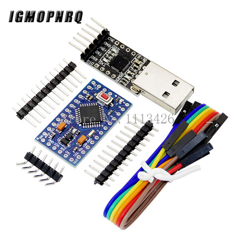 Module USB 2.0 à TTL UART 6 broches CP2102 + 1 Mini Module Pro Atmega328 5V 16M pour Arduino Compatible avec Nano ► Photo 1/3